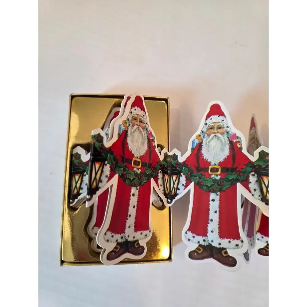 Kurt S. Adler Victorian Santa 9 Ft. Garland Printed in Taiwan NIB.